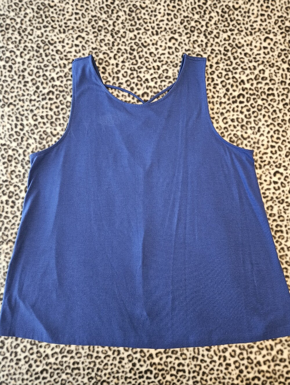 Lilly Pulitzer Solid Blue Sleeveless Tank "Kristen Top", Size XL, EUC